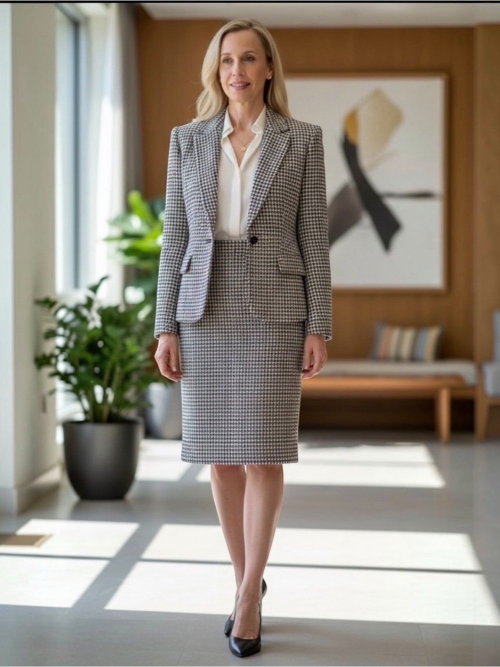 VINTAGE Willow Ridge Multicolor Blazer & Pencil Skirt Set